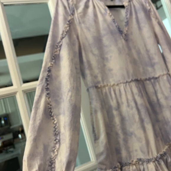 Generation Love lilac tie dye mini dress with ruffle details and tiers sz M EUC - Picture 4 of 11